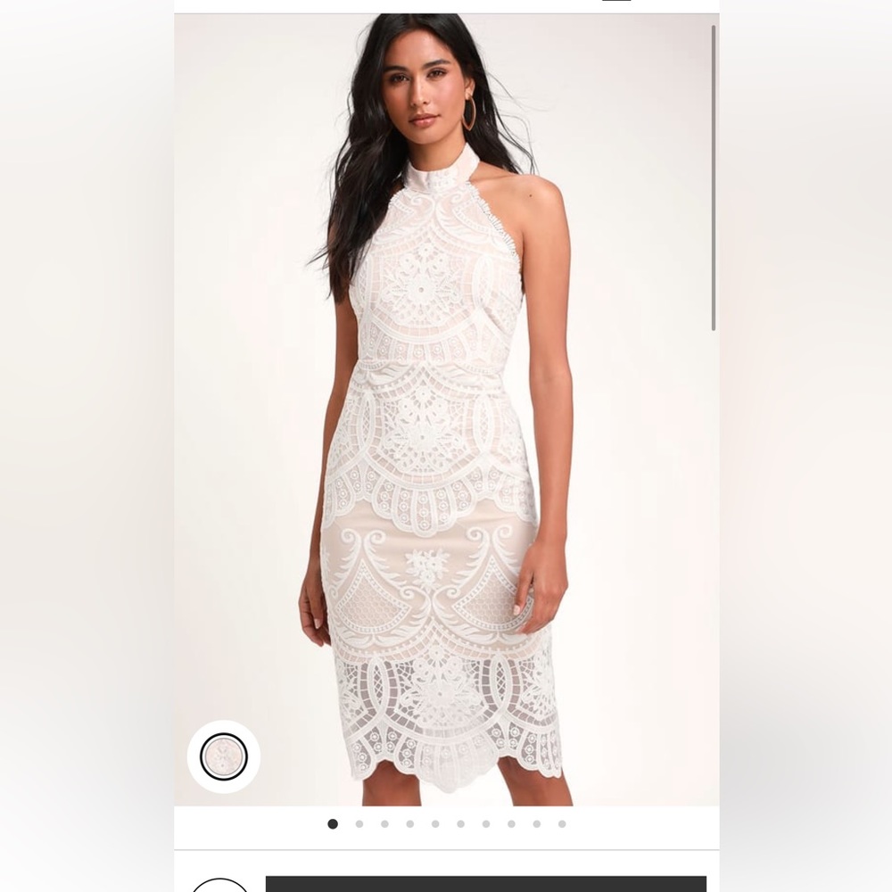 Lulus White Lace Halter Dress